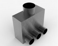 Giunzione ad angolo 1 x DN 75 - 3 x DN 50 Giunzione ad angolo 1 x DN 75 - 3 x DN 50